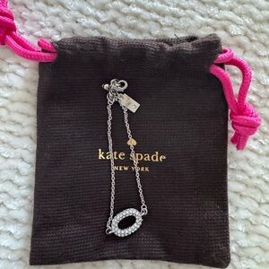 Kate Spade Silver Chain Bracelet with Crystal Oval